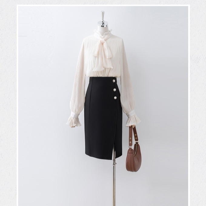 スリット入りタイトスカート ハイウェストタイトスカート ボタン付きタイトスカート カジュアルタイトスカート スカート ロングスカート タイトスカート 膝丈 ひざ丈 膝下 ミモレ ミモレ丈 ロング