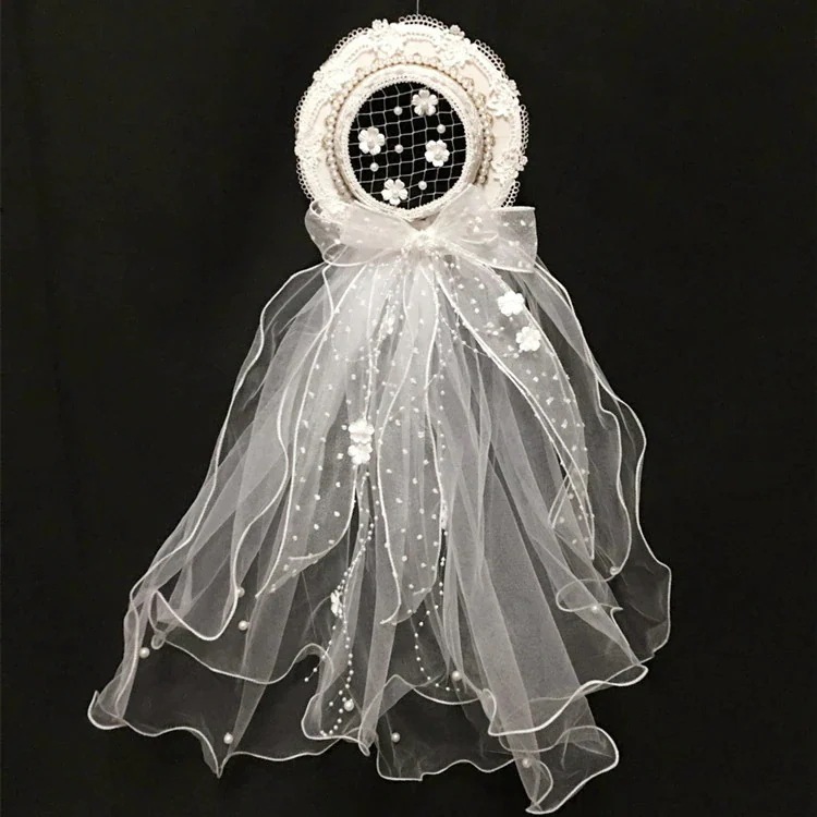 ロリータフラワーウェディングベールヘアアクセサリーフラットハットティーパーティーヘッドドレス漢陽折衷 5,005円