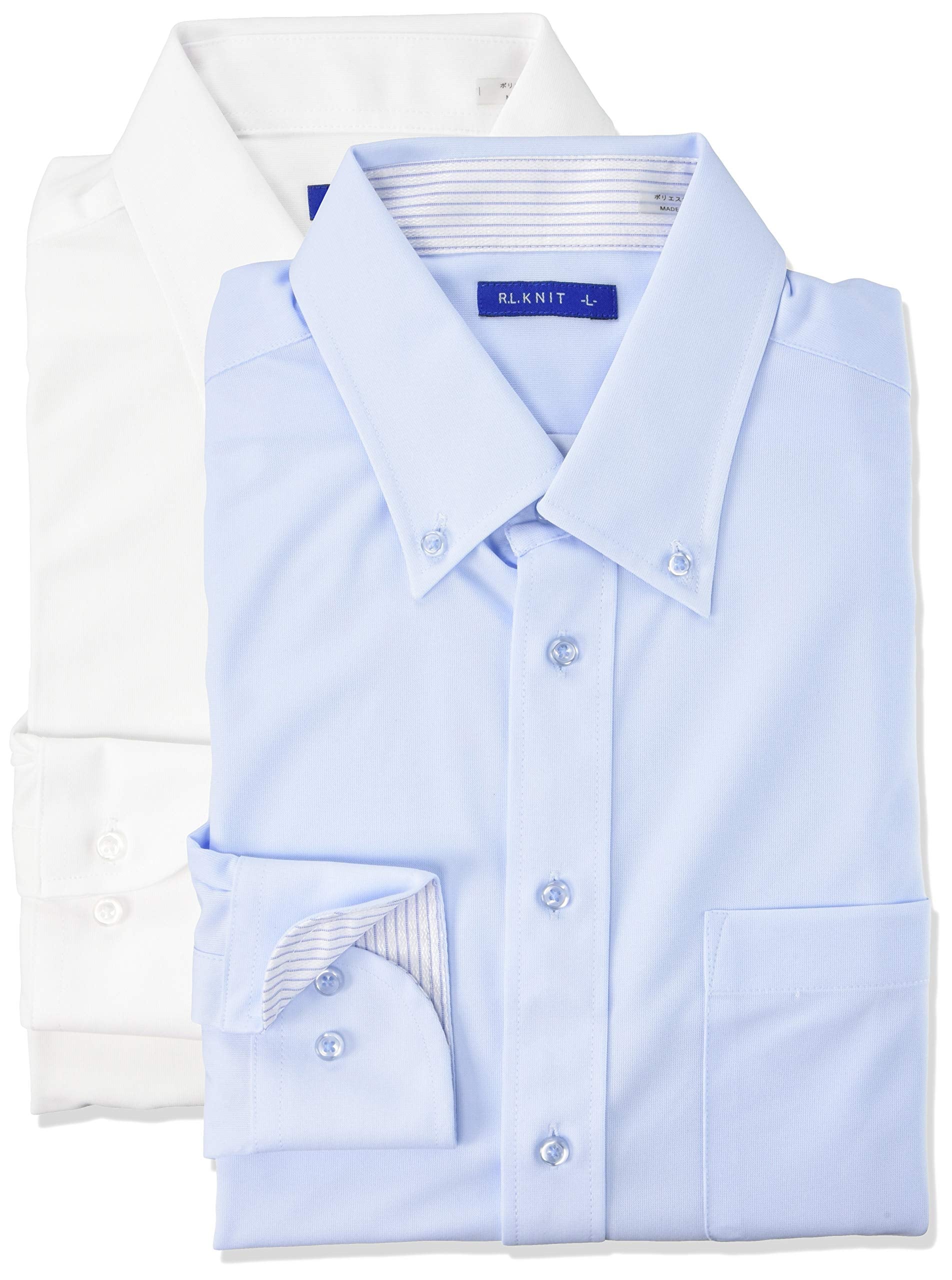 [アトリエサンロクゴ] ニットワイシャツセット 長袖 ニット 2枚セット ワイシャツ ノーアイロン 形態安定 ストレッチ 快適DRY 吸水速乾 多機能Yシャツ 伸縮自在で着心地 メンズ スリム クール