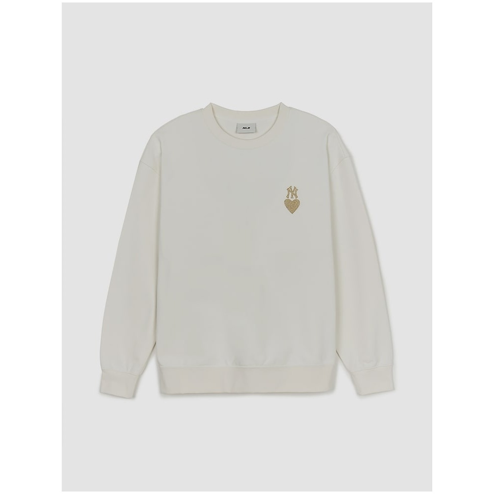 MLB ハートオーバーフィットスウェットシャツ NY (クリーム) QHHC3AMTH9144-50CRS