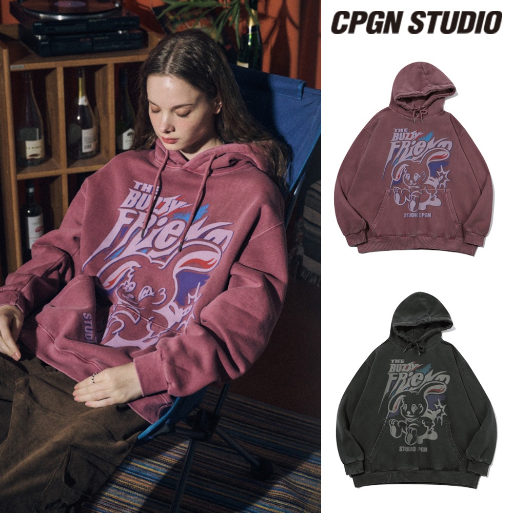 【CPGN STUDIO】 Buzzy Bunny Pigment Hoodie