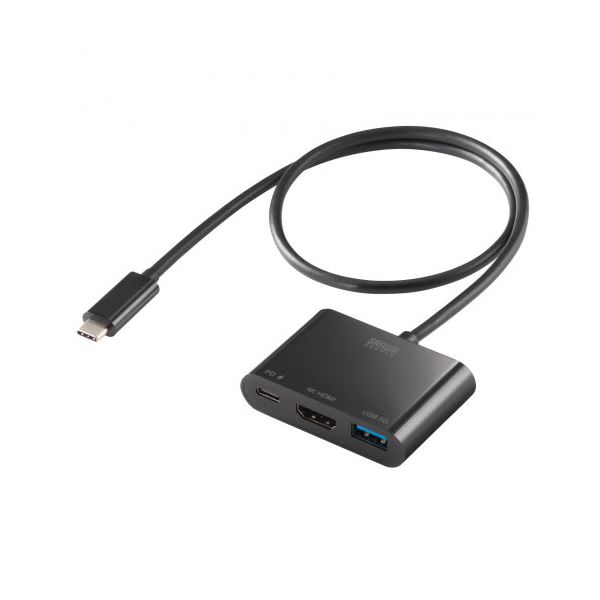 サンワサプライ USB Type C-HDMI変換アダプタ 4K/PD対応/USBハブ付き AD-ALCPHDPD02 5,374円