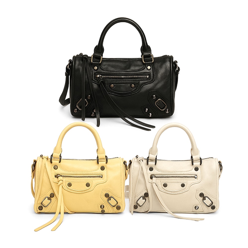 스프링 모터 스퀘어 탑핸들 숄더 크로스백