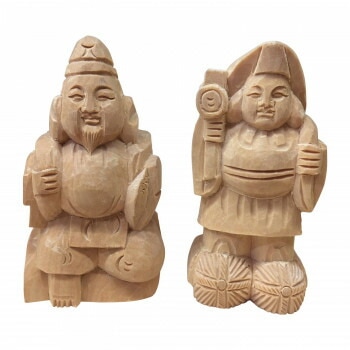 神棚の里 二福神 木彫リ 恵比寿様 大黒様 神具 置物