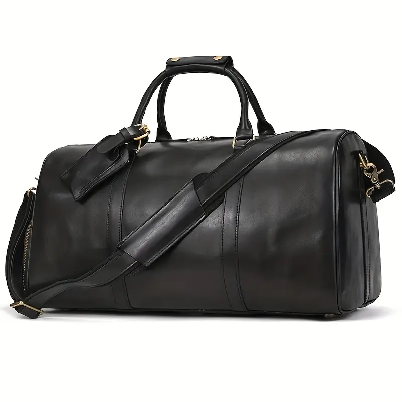 本革製ダッフルバッグ丈夫なハンドル大容量ブラック 8,220円