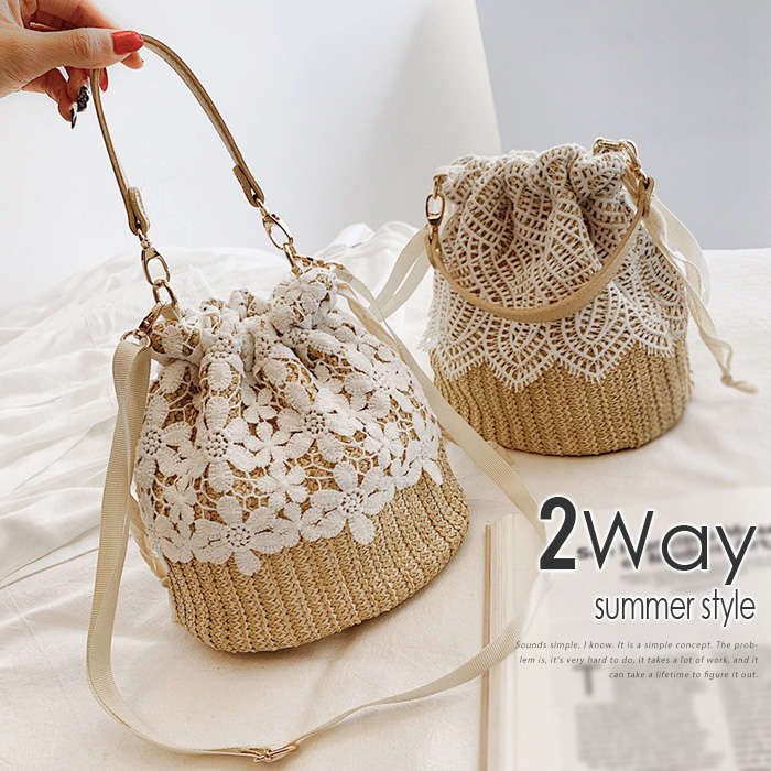 【20点セット】カゴバッグ レディース バッグ 草編みバッグ ショルダーバッグ トートバッグ ハンドバック 手提げバッグ 肩掛けバッグ 巾着型 ポシェット 手提げ 斜めがけ 肩掛け 浴衣バッグ 2WA