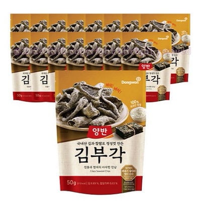 【キムブガク50g 16パック 】 양반 김부각/東遠 DONGWON 両班 韓国 スナック菓子/韓国旅行 お土産/サクサクのスナック / 特産品 / 子供のおかず 酒のおつまみ ビール おつまみ