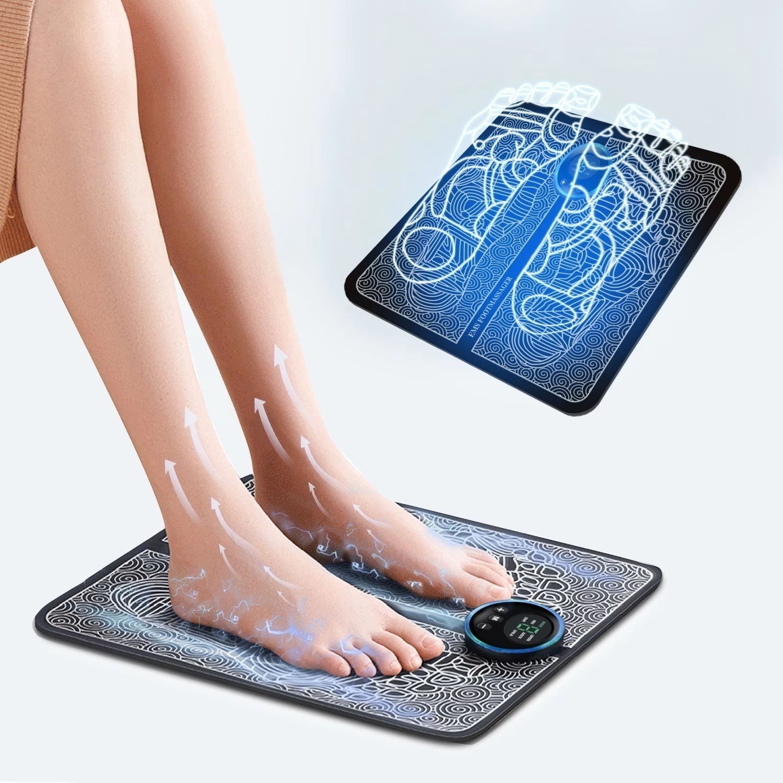 【1つ買うと10個もらえる】メガ割売れフットマッサージャー 足マッサージ器 USB充電式 ストレス解消 血行促進 美脚 足痩せ EMSフットマッサージ パッド フットマッサージ 6モード 9段階強度