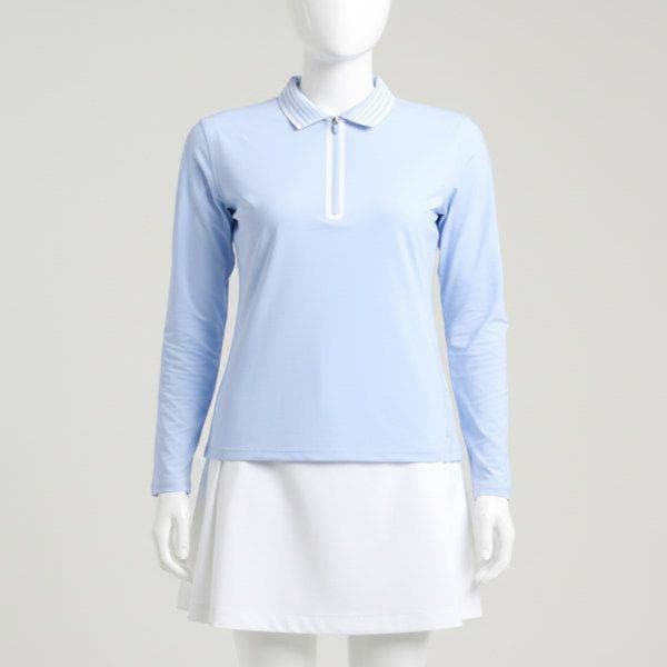 GFORE FEATHERWEIGHT SILKY TECH NYLON QUARTER ZIP POLO G4LS23K863-SKY 女性 フェザーウェイト シルキー