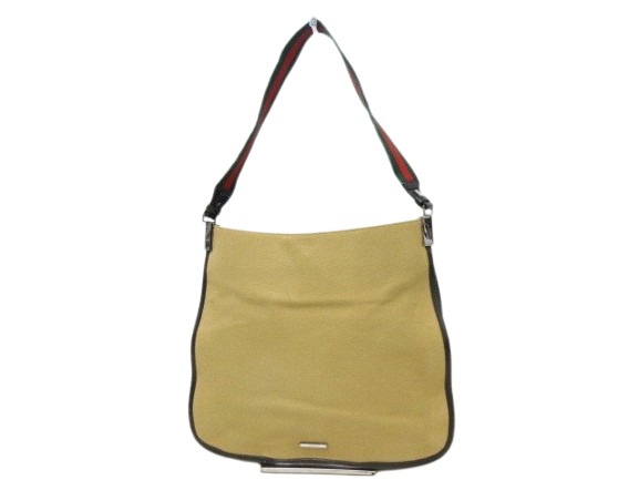 グッチ ショルダーバッグ バッグ シェリーライン キャンバス×レザー 001・4321 シルバー金具 ベージュ系 ハンドバッグ ショッピングバッグ トートバッグ 鞄 ブランド【本物保証】