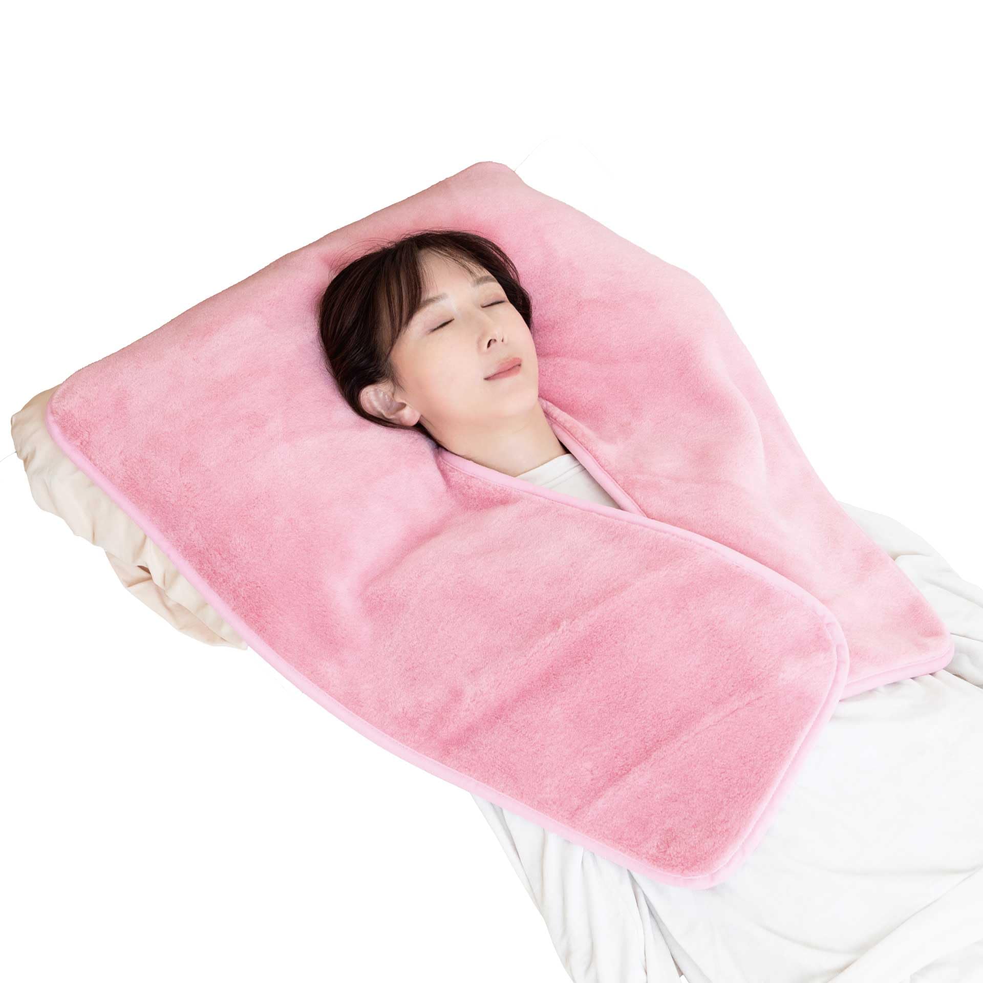 【ＨａｔｓｕｍｅｉＬａｂｏｘ】まくら毛布就寝 快適 肩口 冷え 防寒 あったか 泉州毛布 使用 保温性 枕 カバー ブランケット 肩ウォーマー (ピンク)