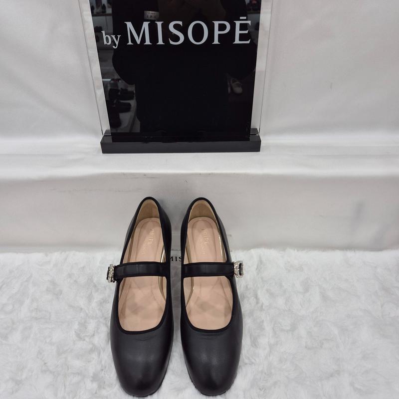 By 女性 メリージェーン フラットシューズ 112HT415DS005 BLACK 1 JJ