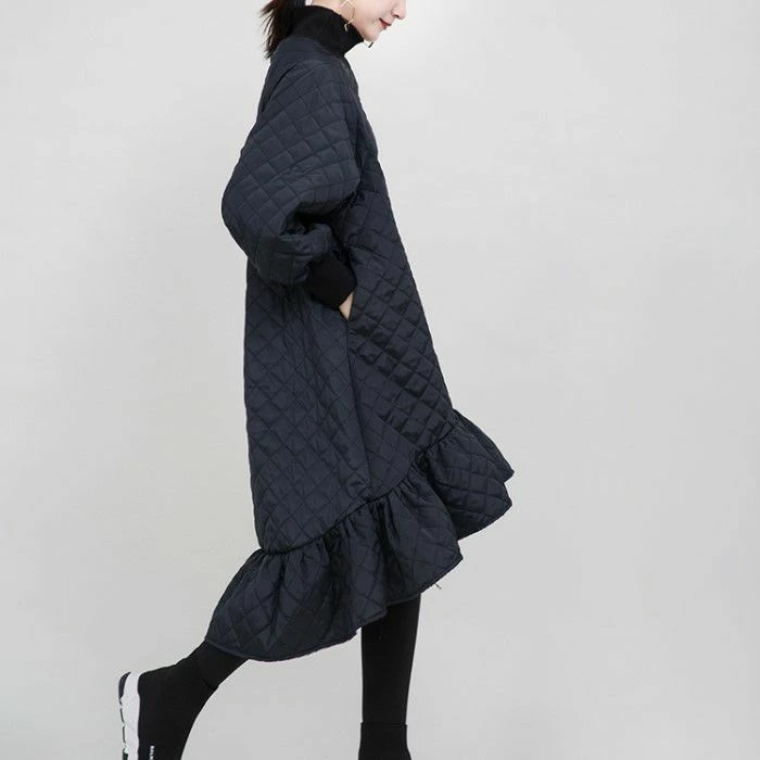 秋冬 キルティング Aライン アシンメトリー フリル ワンピース レディース ワンピース 秋 冬 カジュアル かわいい きれいめ 大人可愛い きれいめカジュアル 大人ガーリー アラサーコーデ 韓国ファ