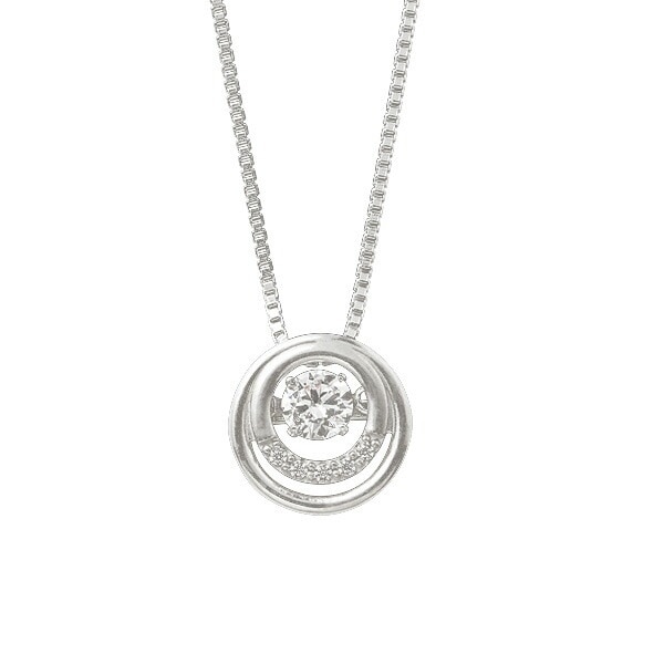 ネックレス レディース 国内正規品 アクセサリー ペンダント キュービックジルコニア プラチナコーティング ダンシングストーン仕様 リング フープ サークル RBN034PTD