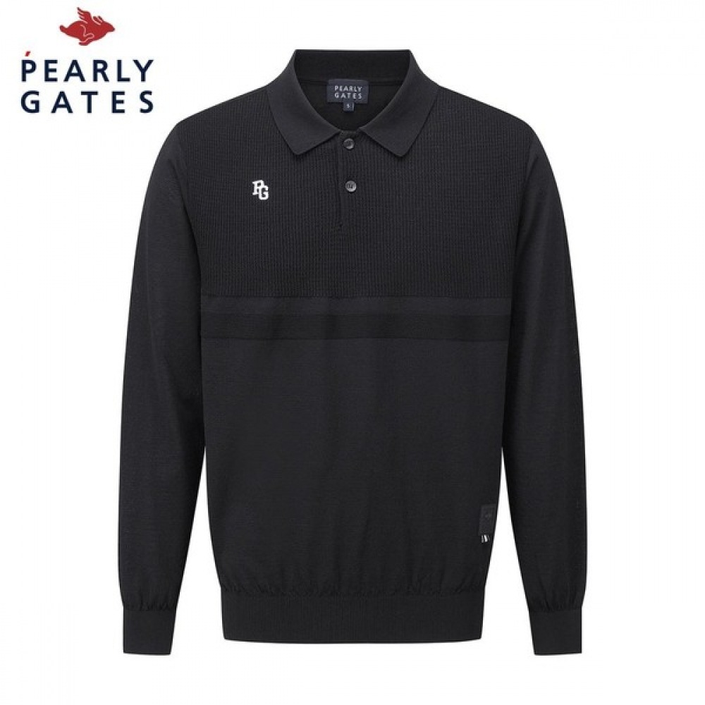 [パリゲイツ] メンズテクスチャードミックスカラー長袖ニット