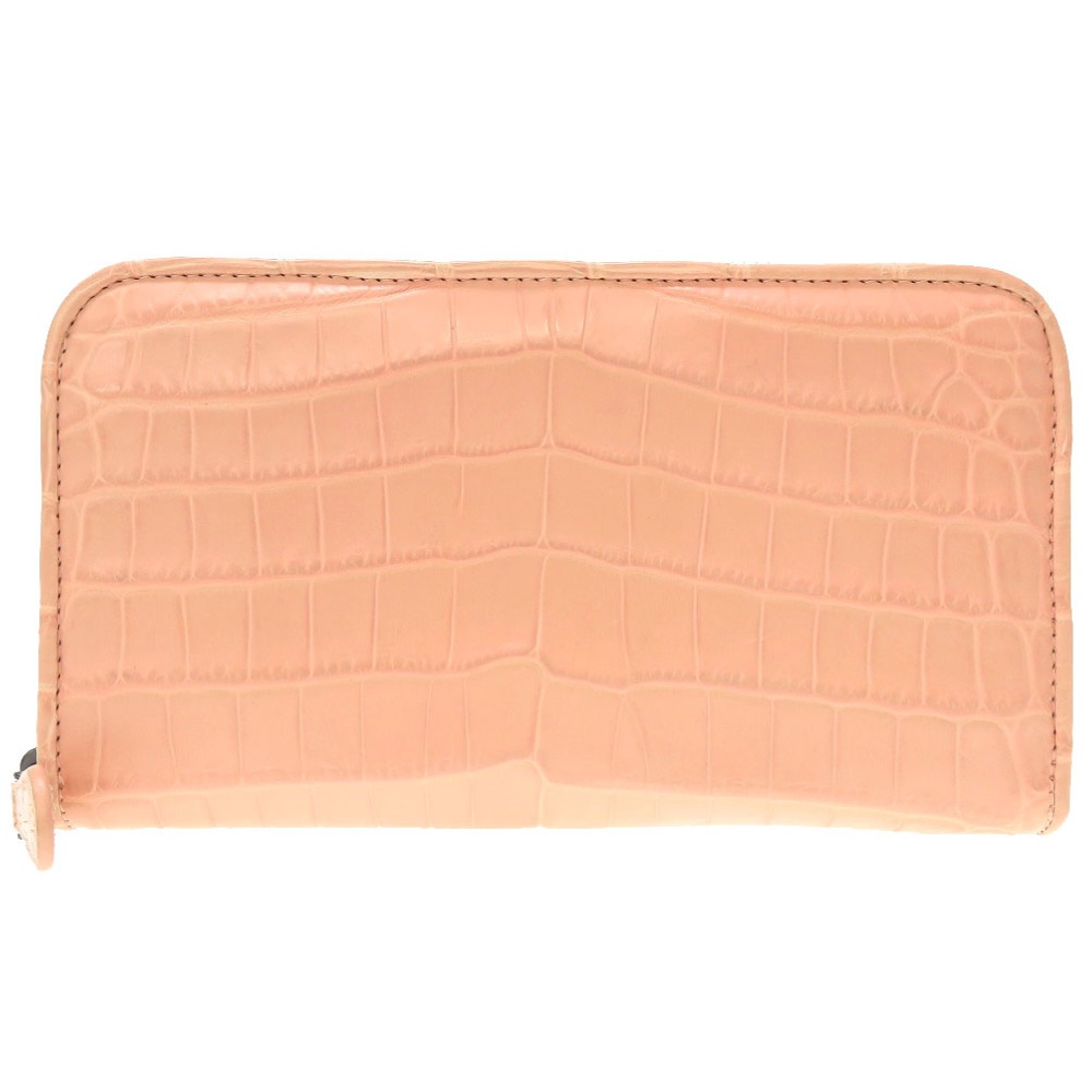 新品同様 ボッテガヴェネタ 長財布 クロコダイル/クロコダイル ピンク 0071【中古】BOTTEGAVENETA レディース