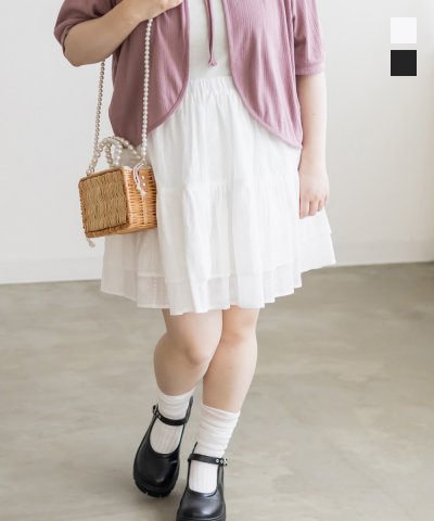 大きいサイズ レディース LL 3L 4L XL XXL XXXL 刺繍レースミニスカート