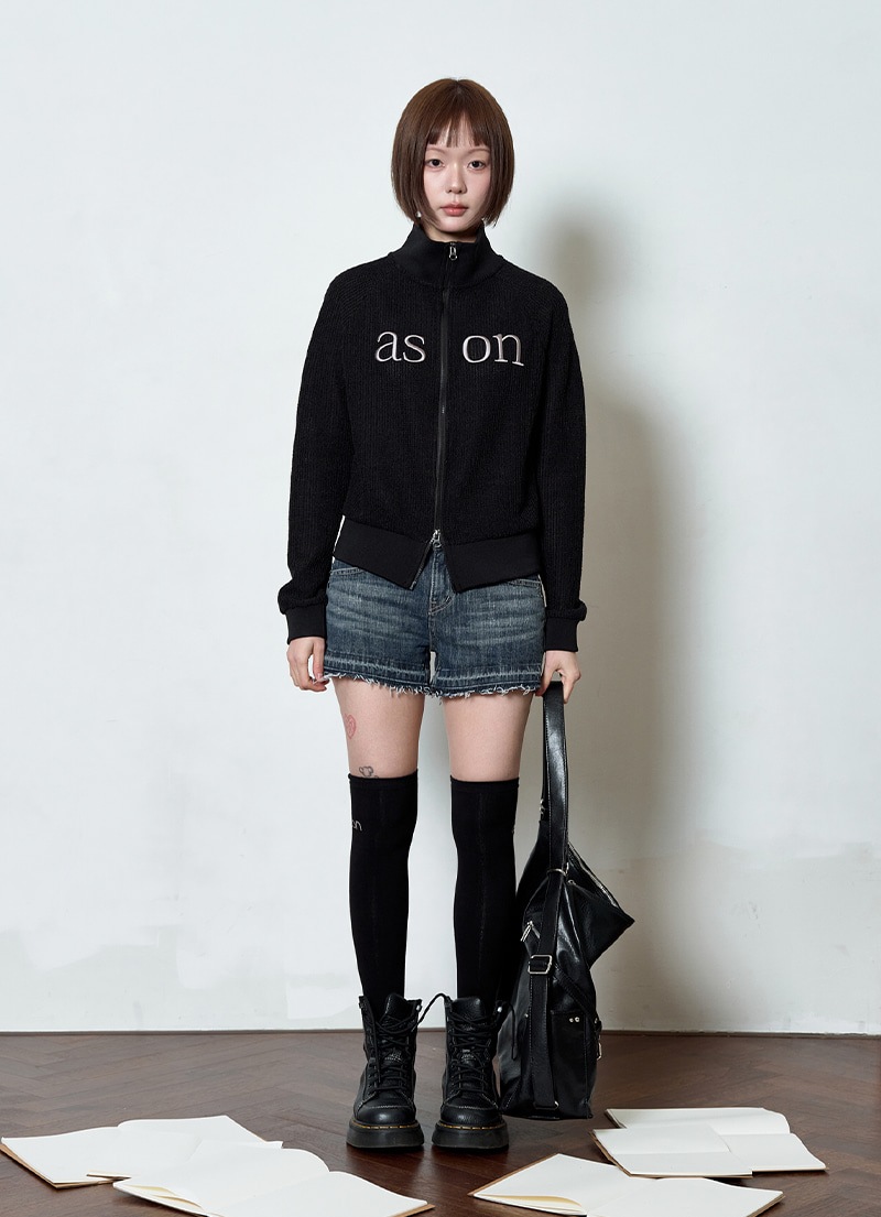 【AS"ON】 FOLD DENIM SHORT PANTS / BLUE 正規品