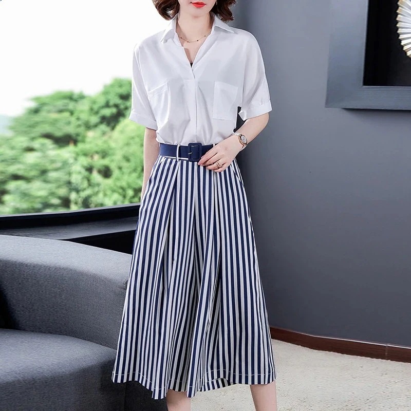 シャツワンピース セットアップ レディース 春 マキシ丈ワンピース きれいめ vネックシャツ半袖