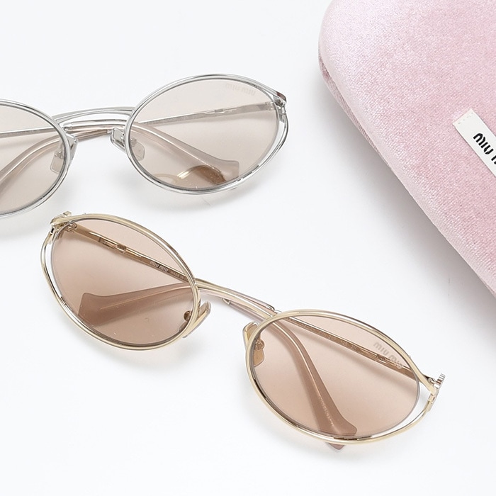 アイウェア サングラス MU 52YS レディース シルバー ゴールド ロゴ UVカット