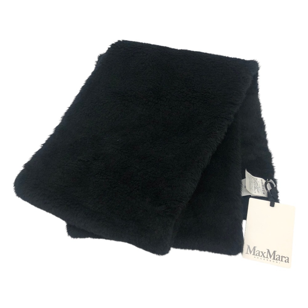 MAX MARA マックスマーラ マフラー 454608236 テディベア ファー ファッション小物 防寒具 アルパカ ブラック
