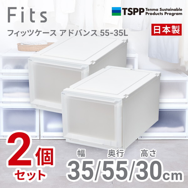 天馬(Tenma) フィッツケース アドバンス 55-35L (箱仕様2個組) ホワイトクリア