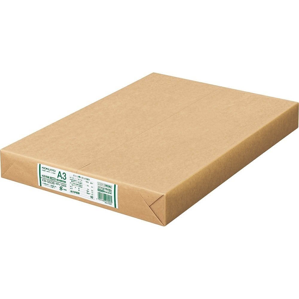 （まとめ買い）コピー用紙 KB用紙 共用紙 低白色リサイクル紙 A3 500枚 KB-SS38 [x3]
