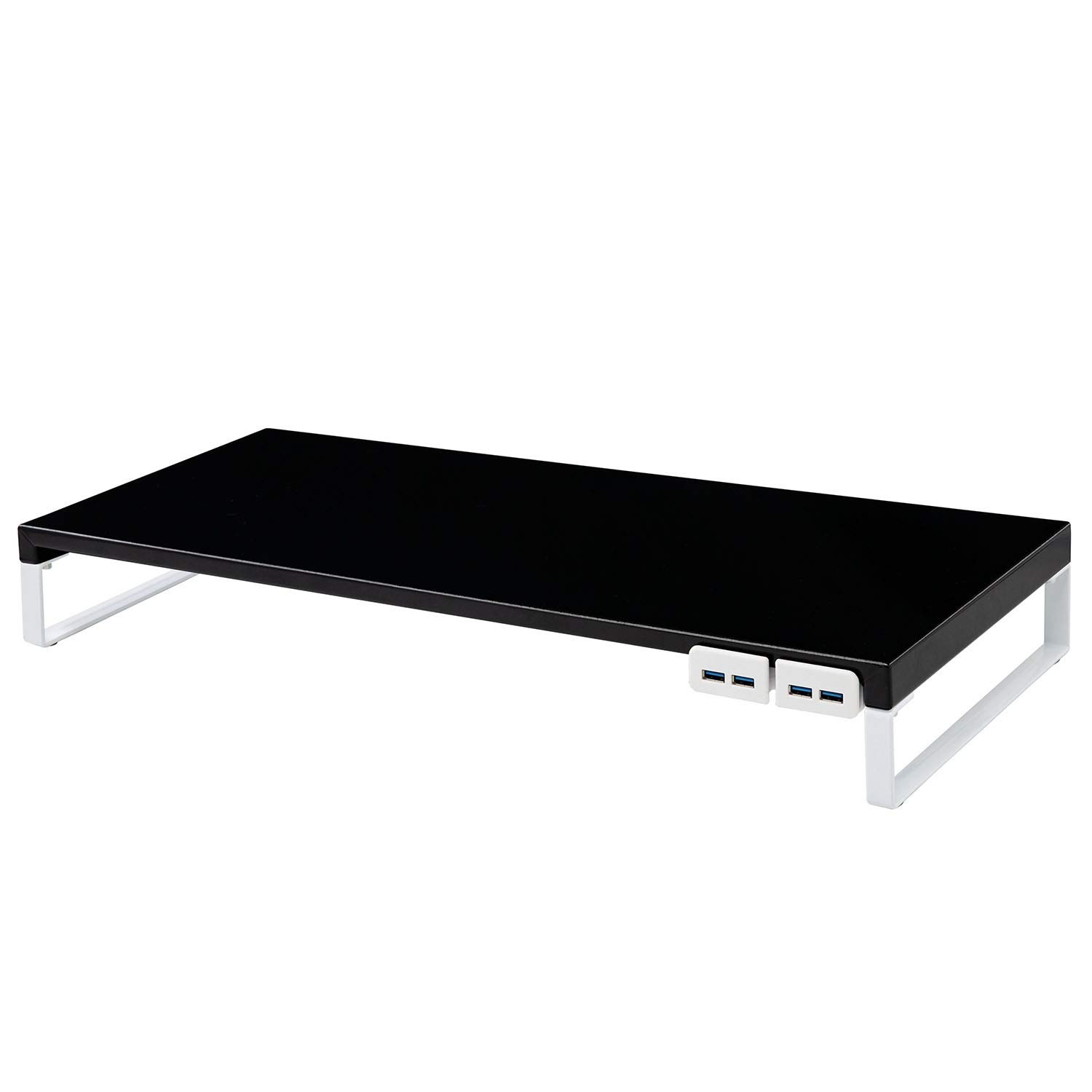 リヒトラブ パソコン台 モニター台 USB 机上台 黒 幅59×奥行25.4×高さ8cm USB3.0ハブ付 耐荷重15kg A7334-24 9,583円