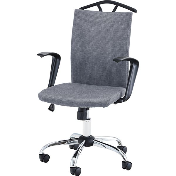 オフィスチェア/デスクチェア グレー 幅57奥行67高さ96104座面高4351cm 肘付き キャスター 高さ調節 組立品 12,454円