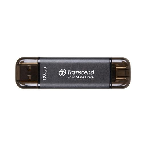 【家電批評 2024 スティック型 USB-A SSD 総合No.1受賞】トランセンド ポータブルSSD 128GB 高速 最大1050 MB/s 超小型,軽量11g Type-A/Type-C 両対