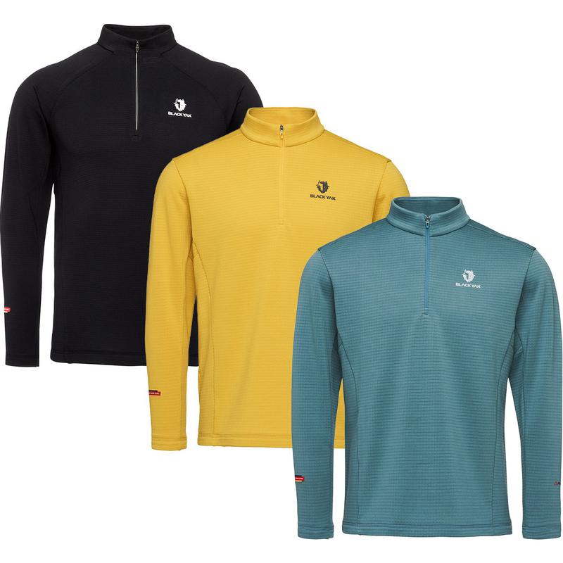 25年冬の新作 DNS 男性 トレッキング/登山 高機能メッシュ ポーラテック グリッド ジップアップ 長袖Tシャツ 1BYZTWU001