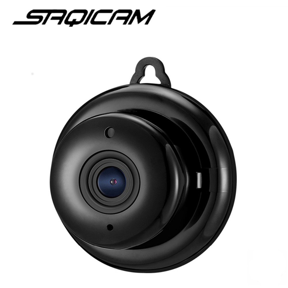 Saqicam 小型監視カメラ ミニ防犯カメラ ベビーモニター 無線 ペット カメラ 720P 監視カメラ 夜間 暗視 webカメラ スマホ マイク内蔵 IPカメラ 屋内 SDカード録画 遠隔