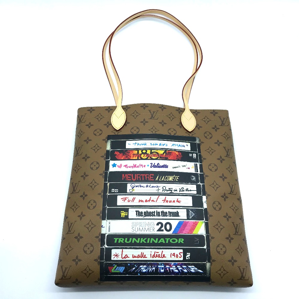 トートバッグ M45198 キャリー イット モノグラム リバース ビデオプリント カバン ショルダーバッグ モノグラムリバースキャンバス ブラウン系