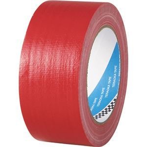 （まとめ） 寺岡製作所 布粘着テープ No.1535 50mm25m 赤 No.1535-50アカ 1巻 10セット