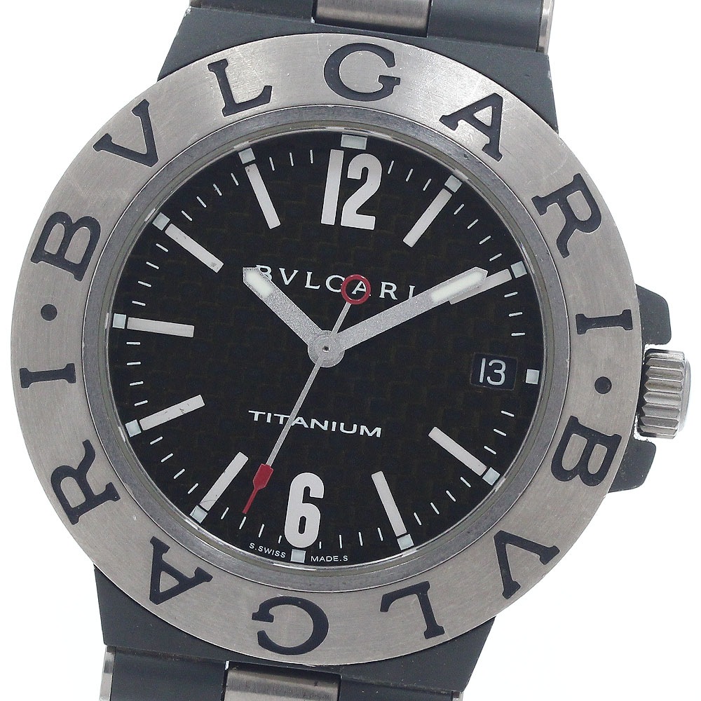 ベルト訳あり ブルガリ BVLGARI TI38TA ディアゴノ チタニウム デイト 自動巻き メンズ _954760【中古】