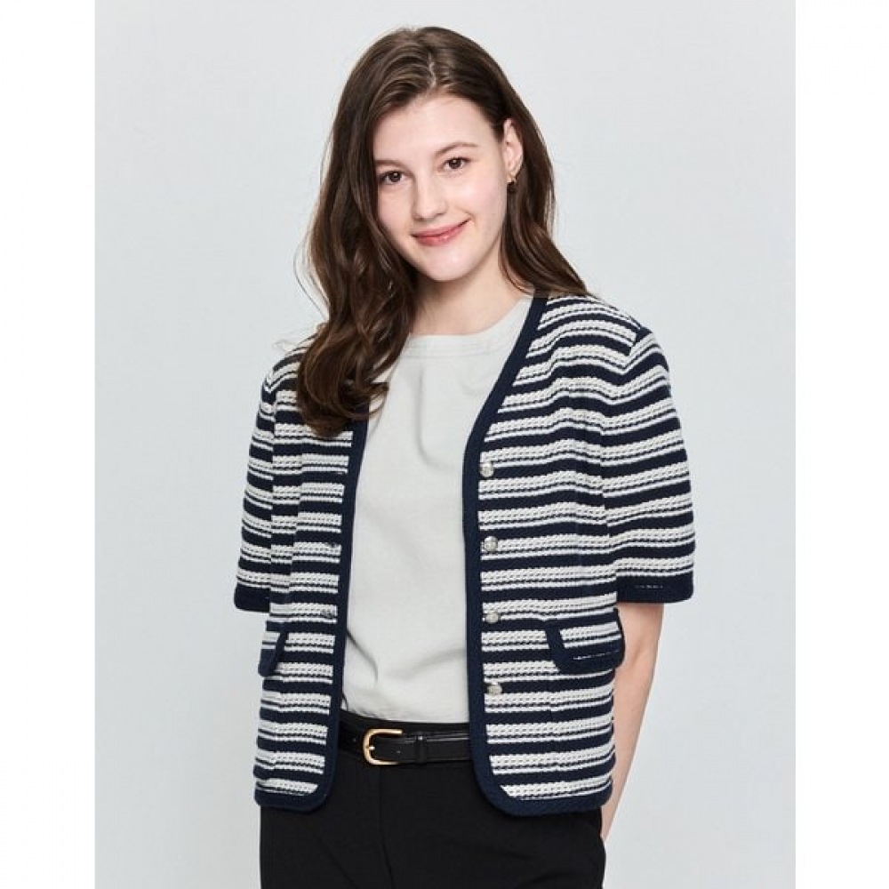 [25SS] ショートスリーブニットライクジャケットネイビー HSJA5B403N2 19,728円