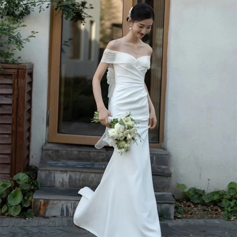 ウェディングドレス 白 結婚式 花嫁 サイズオーダーメイド可能 成人式 お呼ばれ ウェディング 演奏会 二次会 パーティードレス 前撮り ワンピース ロングドレス メガ割 84