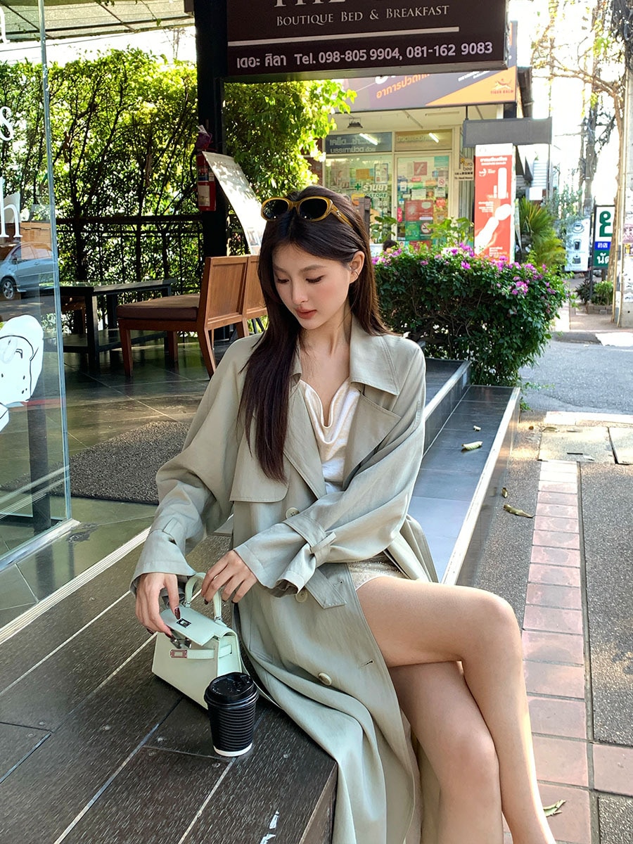 秀煕熙2025春の新型気質長袖風衣ゆるいカジュアルコート女性86056