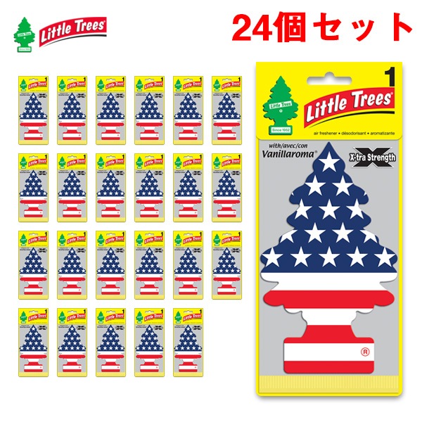 メテオAPAC株式会社 【24枚セット】 芳香剤 スターズ&ストライプス ビッグ・リトルツリー エアーフレッシュナー 吊り下げ型 車内 部屋 10645