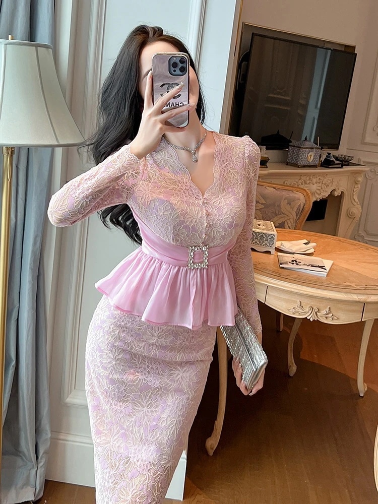 秋 ワンピース ドレス ミドル丈 新 キャバ 大人 ウェディング 結婚式 ドレス パーティードレス お呼ばれ 披露宴