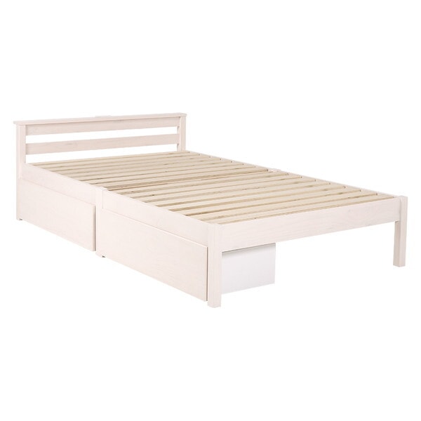 MB-5150SD-WSHS 組立簡単 引出し付セミダブルベッド ウォッシュホワイト メーカー直送