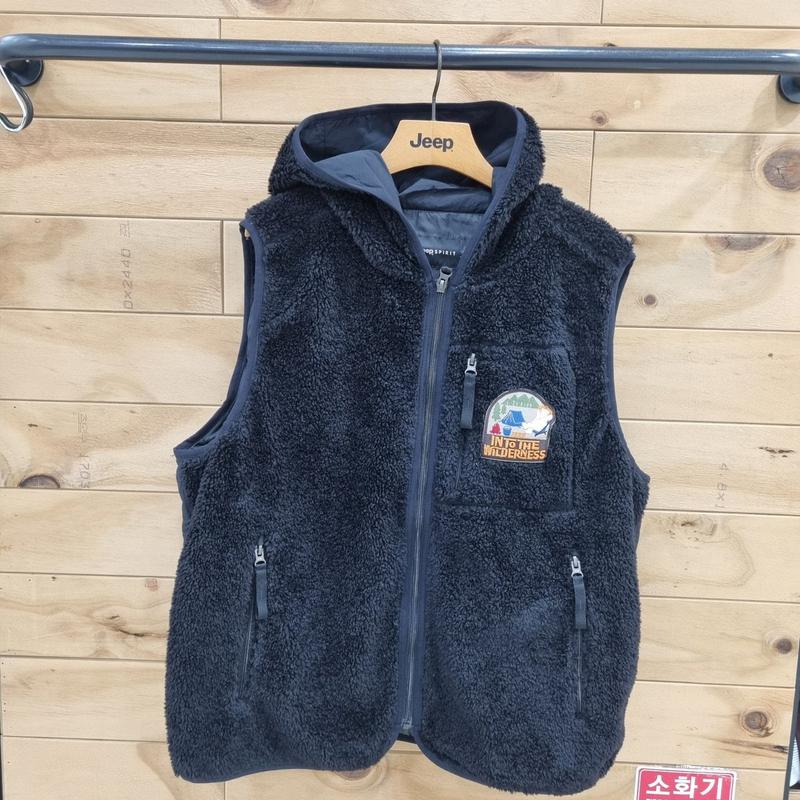 男女共用ウーブン配色ボアベスト JP4JPU660BK