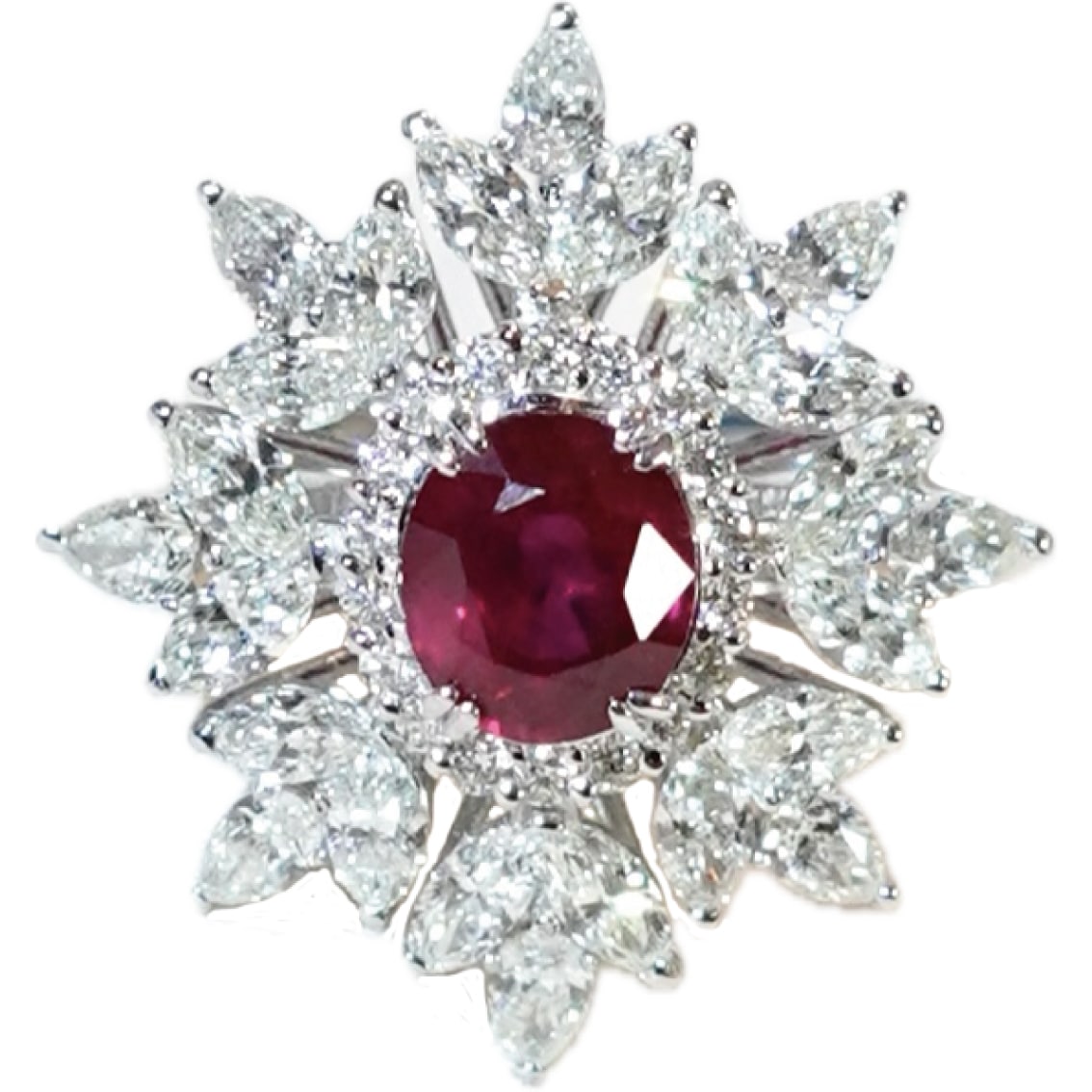 ゴルド　リング　ルビー約2.056ct　Pt900　D2.28ct