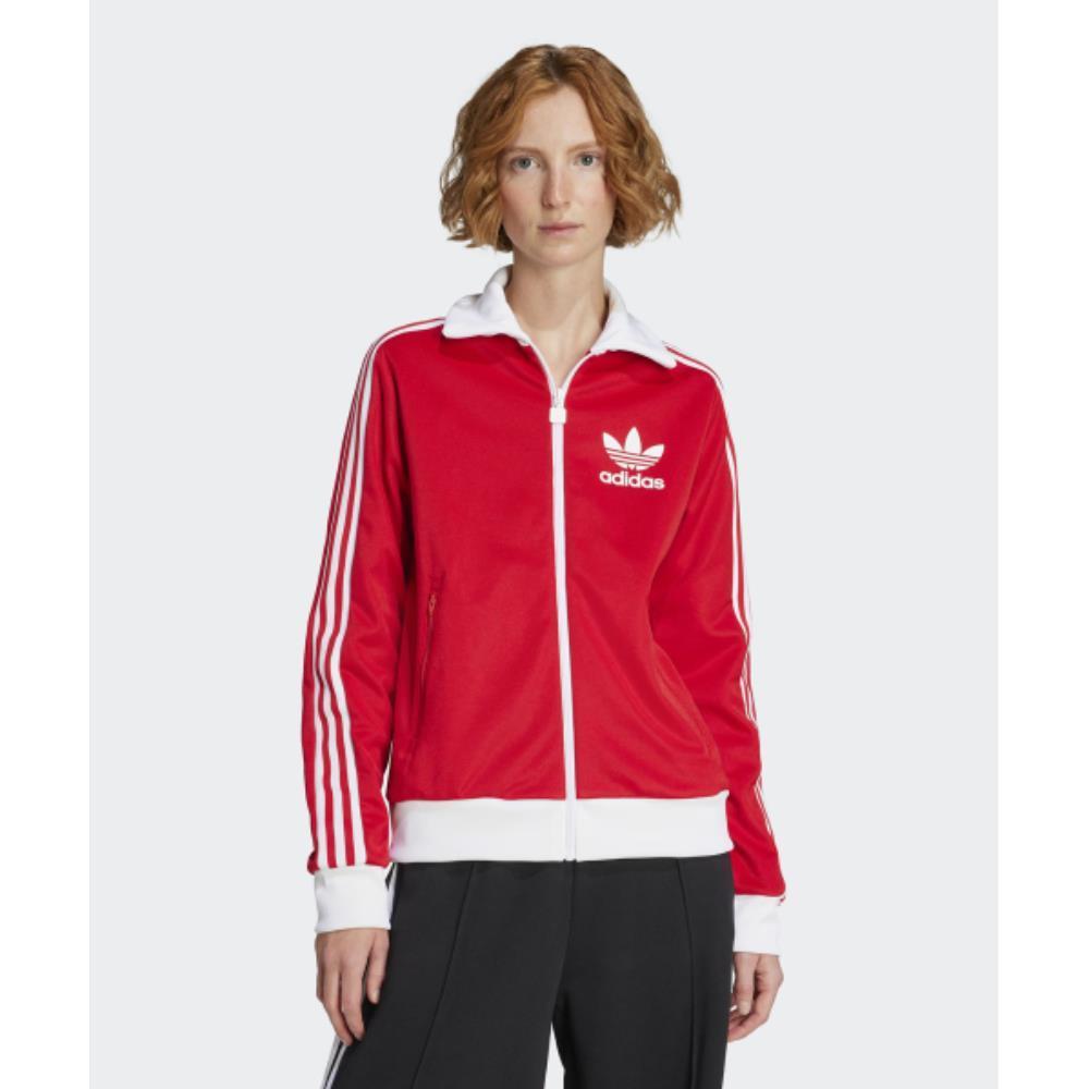 adidas Beckenbauer track top red and white JX7850
