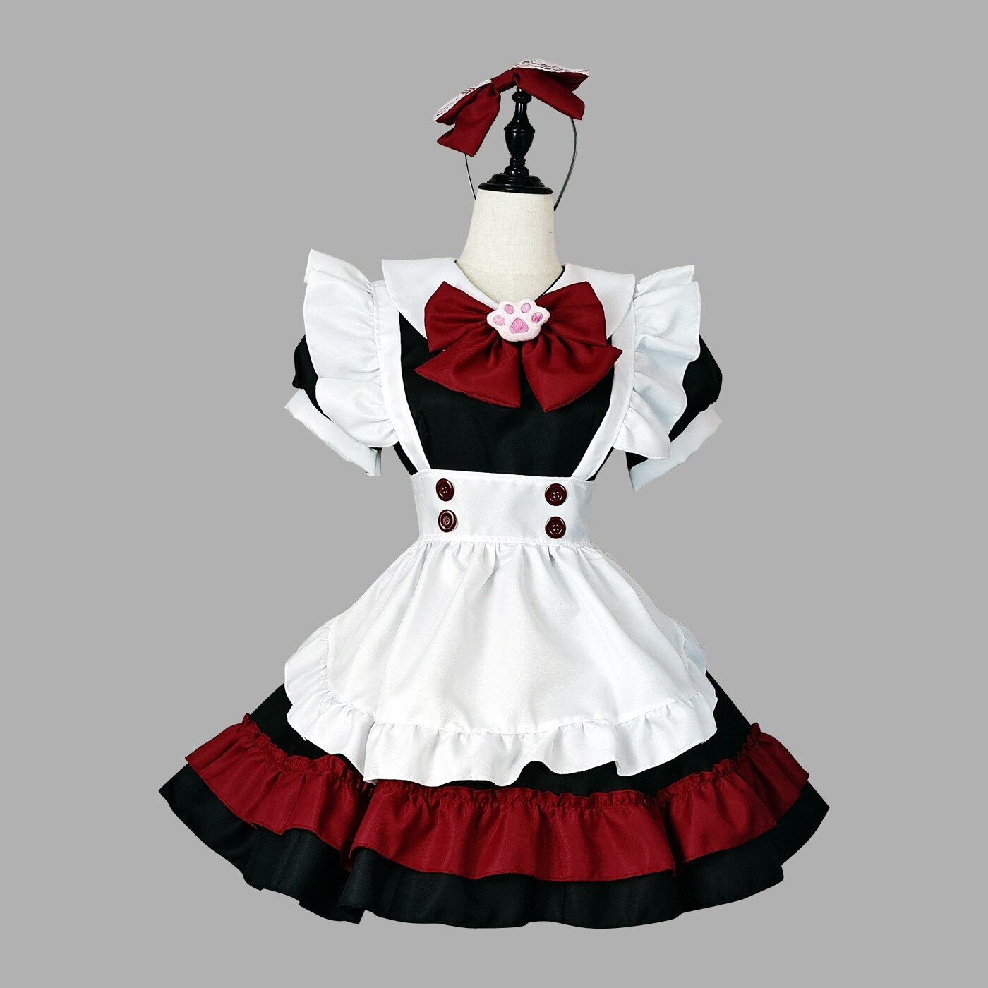 ハロウィンヴァンパイアリトルデビルメイドロリータゴシックスタイルブラックレッドメイドコスプレアニメコ