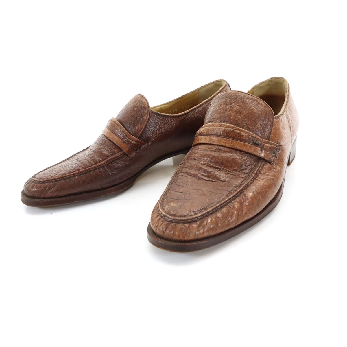 MORESCHI モレスキー イタリア製 ローファー 7 1/2 ブラウン 靴 シューズ メンズ 古着 7,252円