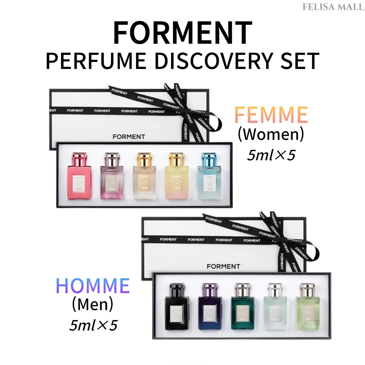 [FORMENT] 韓国香水 5ml×５種 Discovery set [FEMME(女性用) / HOMME(男性用)]