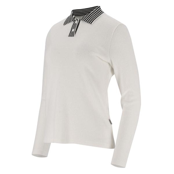 (6K85201 220) 2024年 女性 冬 ブークレ組織 ポロシャツ