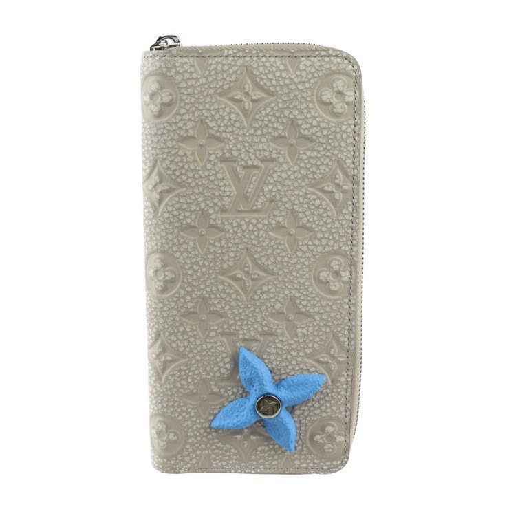 超美品 LOUIS VUITTON ルイ ヴィトン 長財布 M81573 ジッピーウォレット ヴェルティカル トリヨン・クライミング トリヨンレザー チョークホワイト ライトブ【本物保証】