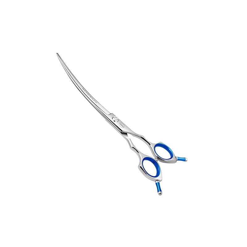 HASHIMOTO ペット用ハサミ少し曲がった刃プロのペットグルーマーが使用されます (7.5 インチ)